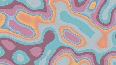 Soyut, retro, turuncu, dalgalı, sıvı, psikedelik, modaya uygun, hippi, düz, soyut, çizgi film döngüsü 70 'lerin retro tarzında.