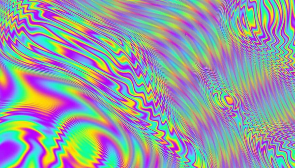Psychedelic rainbow ridged topological map pattern background texture. Trippy hippy abstract wavy swirls dopamine dressing style fashion motif. Bright colorful neon retro wallpaper backdrop