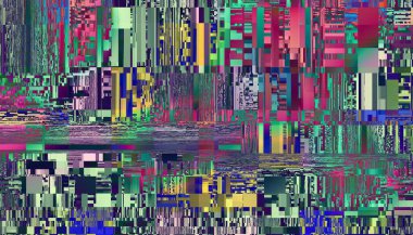 Arıza gürültüsü statik televizyon VFX. Görsel video efektleri arkaplan çizgileri, CRT TV ekranı sinyal hatası yok