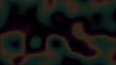 Soyut gradyan yarım ton noktalı arkaplan ve çizgi film motifi. 4K 'de eski monokrom tarzında kusursuz bir döngü. Yarı Ton minimal