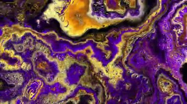 Soyut sıvı mermer arka plan, canlı mor ve sarı renkler, pürüzsüz 4K döngü görüntüleri, hareket grafikleri, dijital sanat, animasyon, görsel efektler, yaratıcı modern tasarım, dinamik soyut arkaplan.