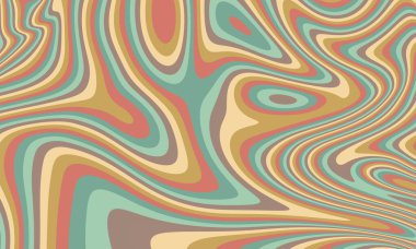 Soyut, retro, turuncu, yumuşak renkler dalgalı, sıvı, psikedelik, modaya uygun, hippi, düz, soyut, çizgi film arka planı 70 'lerin retro tarzı