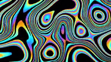 4K Döngü Animasyonu renkli kıvrımlı gradyan dalgalar pürüzsüz dinamik çizgiler. İş, bilim, teknoloji sunumu, ödül gösterisi ve ekran koruyucu için soyut arkaplan.