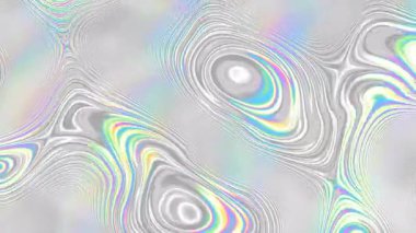 Yanardöner Akış Dalgaları, Soyut Enerji Animasyonu, Sihirli Parıltı Arkaplanı. Minimalist holografik soyut hareket arkaplanı. Dalgalarla akışkan sanal arkaplan. Akan, yanardöner şekillerin animasyonu