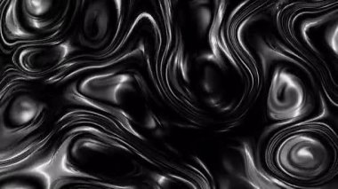Dalgalı soyut yüzey. Pürüzsüz siyah bir sıvının yakın çekimi. Döngülü animasyon 4k.