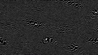 Soyut Dalga Satırları Arkaplan Döngüsü Soyut fraktal dijital çizgilerin 4k animasyonu.