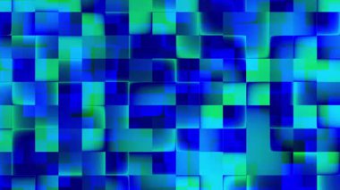 Soyut mavi ve yeşil düşük polimetrik arka plan video görüntüleri sunum, pankart, ekran koruyucu, duvar kağıdı için. Hafif üçgen mozaik film animasyon klibi.