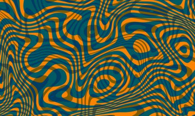 Çarpıcı soyut bir tasarım. Canlı turuncu ve deniz mavisi çizgileri var. Seyircileri büyüleyen çarpıcı bir kompozisyon oluşturuyor.