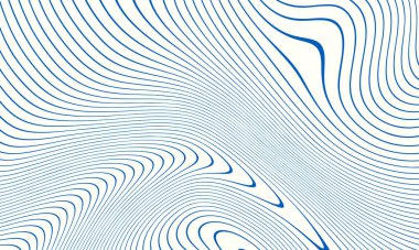 Değişik yaratıcı projeler için ideal, beyaz zemin üzerinde akan mavi çizgiler ve noktalar içeren eşsiz bir soyut desen..