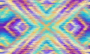 Geometrik etnik vintage doku vektör sanat tasarımı. Tekstil modası. Küçük çizgiler pürüzsüz desen ve batik kumaş dokusu Asyalı duvar kağıdı geometri Hindistanlısı. Etnik soyut ikat sanatı