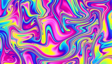 Gökkuşağı kıvrımlı parlak neon pembe, sarı ve mavi tonlarda. Canlı baskı tasarımı için mükemmel, geçmişe dönük UI ya da enerjik soyut fon. Canlı grafiksel soyut duvar kağıdı