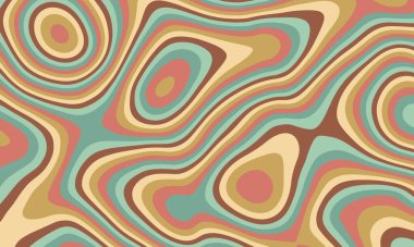 Soyut, retro, turuncu, yumuşak renkler dalgalı, sıvı, psikedelik, modaya uygun, hippi, düz, soyut, çizgi film arka planı 70 'lerin retro tarzı