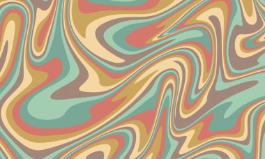 Soyut, retro, turuncu, yumuşak renkler dalgalı, sıvı, psikedelik, modaya uygun, hippi, düz, soyut, çizgi film arka planı 70 'lerin retro tarzı