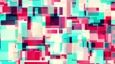 Renkli pastel kareler ve dikdörtgen geometrik teknoloji soyut arka plan. Kusursuz döngü hareketi tasarımı. Video animasyonu Ultra HD 4K 3840x2160