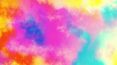 Döngü oynatma için kusursuz soyut psikedelik dalgalı arkaplan. 4k video. Bulutlu nebula arka planı. Doğal retro renkler.