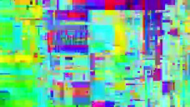 Eşsiz Tasarım Soyut Dijital Animasyon Pikseli Gürültü Arızası Video Hasarı. Döngü stop hareket arkaplanı