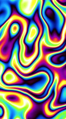 4K Döngü Animasyonu renkli kıvrımlı gradyan dalgalar pürüzsüz dinamik çizgiler. İş, bilim, teknoloji sunumu, ödül gösterisi ve ekran koruyucu için soyut arkaplan.