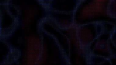 Animasyon teknolojisi karanlık arka plan rastgele noktalar ve ızgara 4K. Koyu yarım ton arkaplan.