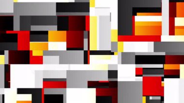 Renkli pastel kareler ve dikdörtgen geometrik teknoloji soyut arka plan. Kusursuz döngü hareketi tasarımı. Video animasyonu Ultra HD 4K 3840x2160