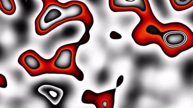 Kırmızı ve tek renkli soyut arkaplan, organik katmanlı şekiller ve canlı sıvı kontrast tasarımı. 4k döngü arkaplanı