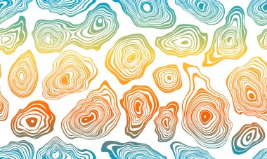 Gradyan çizgiler büyüme halkalarını şekillendirir. Karalaması olmayan vektör deseni. Yaratıcı minimalist tarz sanat geçmişi, temel şekilli moda tasarımı. Modern soyut kaplama şablon arkaplanı