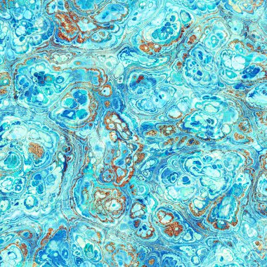 Soyut mermer dokusu. Fraktal dijital sanat arka planı. Yüksek Çözünürlük. Turkuaz desenli ve altın damarlı. Arkaplan ya da duvar kağıdı olarak kullanılabilir.