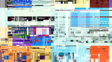 TV gürültüsü statik etkisi, soyut arıza arka planı. Fraktal dijital sanat modeli.