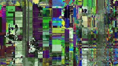 TV gürültüsü statik etkisi, soyut arıza arka planı. Fraktal dijital sanat modeli.
