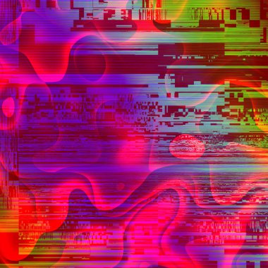 TV gürültüsü statik etkisi, soyut arıza arka planı. Fraktal dijital sanat modeli.