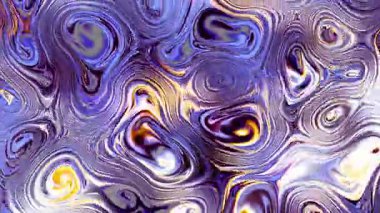 Yansıtıcı soyut arkaplan, 3D görünüm, holografik folyo, sıvı benzin yüzeyi, dalgalar, metalik yansıma, ezoterik aura, psikedelik animasyon, dikişsiz döngü 4k