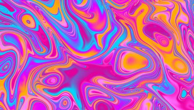 Gökkuşağı kıvrımlı parlak neon pembe, sarı ve mavi tonlarda. Canlı baskı tasarımı için mükemmel, geçmişe dönük UI ya da enerjik soyut fon. Canlı grafiksel soyut duvar kağıdı