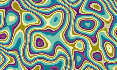 Renkli çizgilerle 1970 'lerin fütüristik retro tarzında soyut arka plan tasarımı..