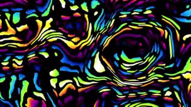 Döngü oynatma için kusursuz soyut psikedelik dalgalı arkaplan. 4k video. Pastel renkler. Gürültü etkisi.