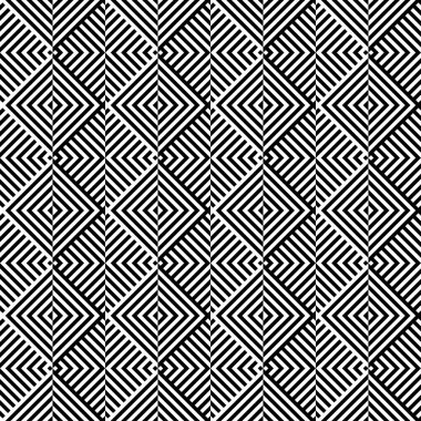 Soyut geometrik desen. Kusursuz bir vektör arka planı. Beyaz ve siyah süs. Grafiksel modern model. Basit kafes grafik tasarımı