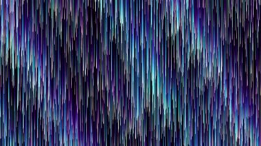 Soyut deniz mavisi ve mavi parlayan veri akışı rastgele çizgiler siyah arkaplan üzerine düşer, büyük verileri, yapay zekayı, dijital akımları, yeniliği ve teknolojiyi sembolize eder. Döngüye alınabilir, luma dahil