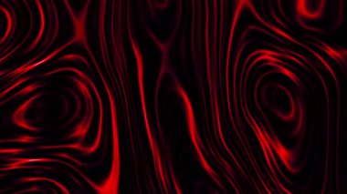 Su yüzeyinin altından görülen siyah arka planda hareket eden kırmızı, yavaş, yakıcı ışık dalgalarının animasyonu. Dijital fraktal grafik. Döngü arkaplanı