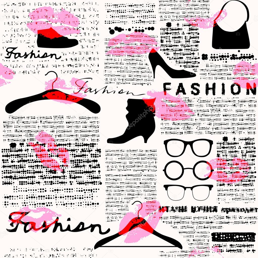 Newspaper fashion background Stock Vector Image by ©kastanka #88641534