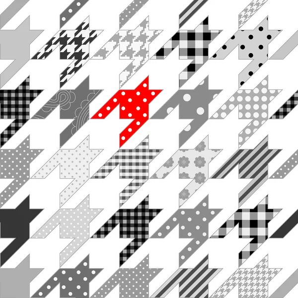 Schéma géométrique des patchworks en dents de chien — Image vectorielle