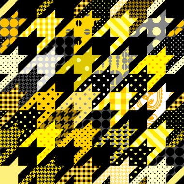 Patchworks av köpekleri-diş geometrik desen