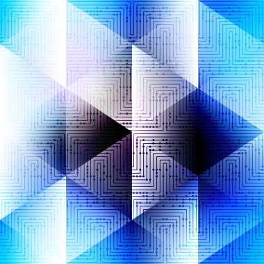 Soyut mavi desen matris teknoloji tarzı