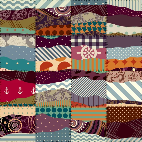 Patchwork con efecto ondulado — Vector de stock