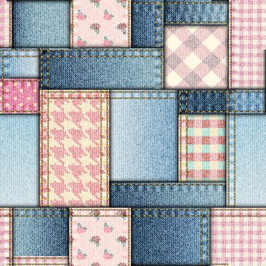 pembe patchwork desen