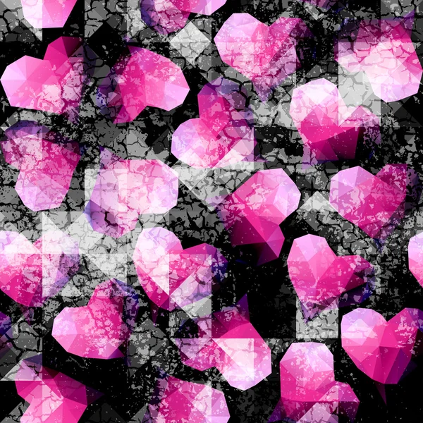 Grunge corazones fondo — Vector de stock