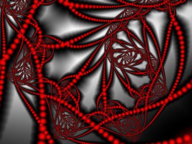 Fractal sanat yaratıcı tasarım için. Kırmızı ve gri.
