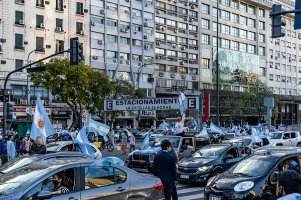 Buenos Aires Argentina 2020 Protestan Contra Cuarentena Política Del Gobierno —  Fotos de Stock