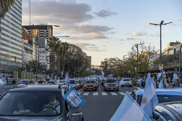 Buenos Aires Argentina 2020 Protestan Contra Cuarentena Política Del Gobierno —  Fotos de Stock