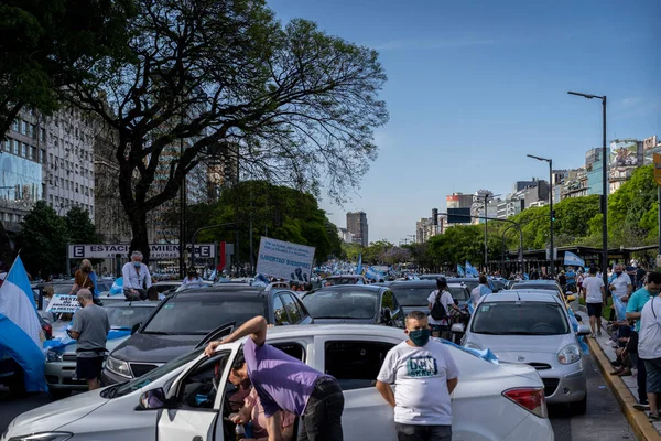 Buenos Aires Argentina 2020 Protestan Contra Cuarentena Corte Suprema Justicia —  Fotos de Stock