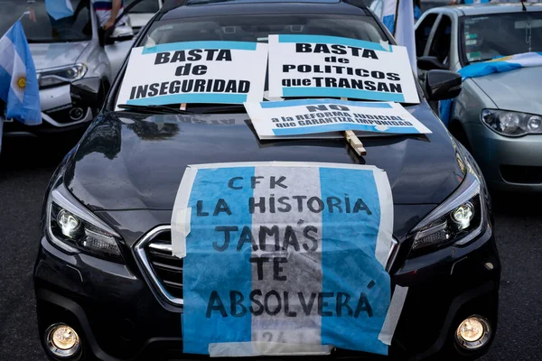 Buenos Aires Argentina 2020 Persone Che Protestano Contro Quarantena Corte — Foto Stock