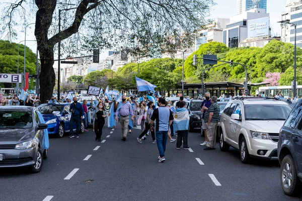 Buenos Aires Argentina 2020 Protestan Contra Cuarentena Corte Suprema Justicia —  Fotos de Stock