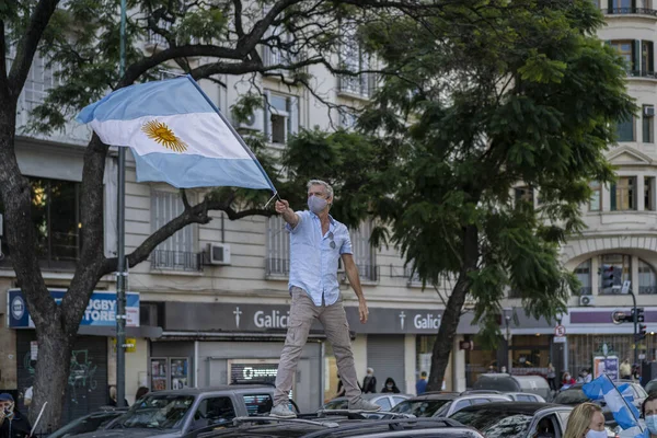 Buenos Aires Argentyna Kwietnia 2021 Ludzie Protestujący Przeciwko Szkolnym Próbom — Zdjęcie stockowe